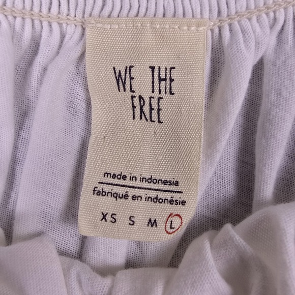 We The Free Top Womens Large Off‎ Shoulder Flutter Sleeve Boho Festival Shirt - Picture 5 of 8